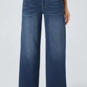 Halara Flex High Waisted Multiple Pockets Wide Leg Jeans New With Tags Petite L